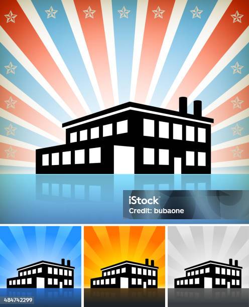 Commercial Industry Building Color Set Stock Illustration - Download Image Now - American Culture, Black Color, Blue