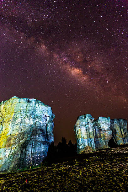 istock Milky Way and stone pillars 484742699