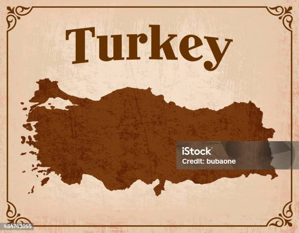 Turkey On Royalty Free Vector Background Stock Illustration - Download Image Now - Border - Frame, Cartographer, Cartography