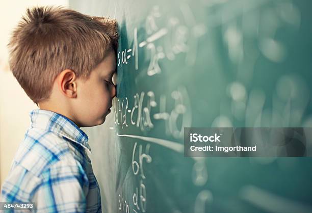 This Is Too Hard Stock Photo - Download Image Now - Child, Mathematics, Mathematical Symbol