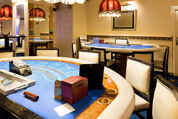 istock Blackjack tables at the casino 484743516