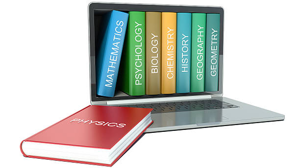 istock illustration of electronic library concept. Education 484743927