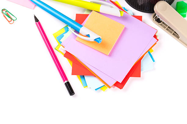 istock School and office accessories on white background 484744102