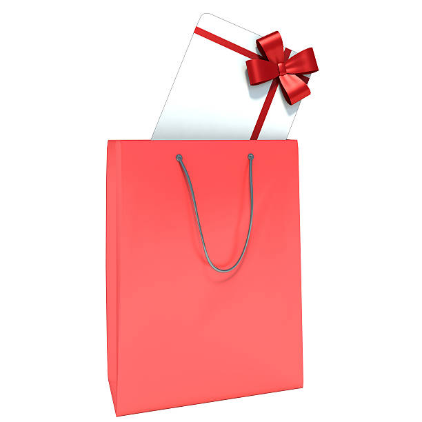 istock Shopping bag with gift card 484744549