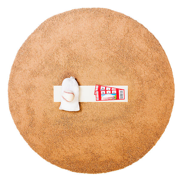 Overhead shot of Pitcher's Mound Baseball and Tickets