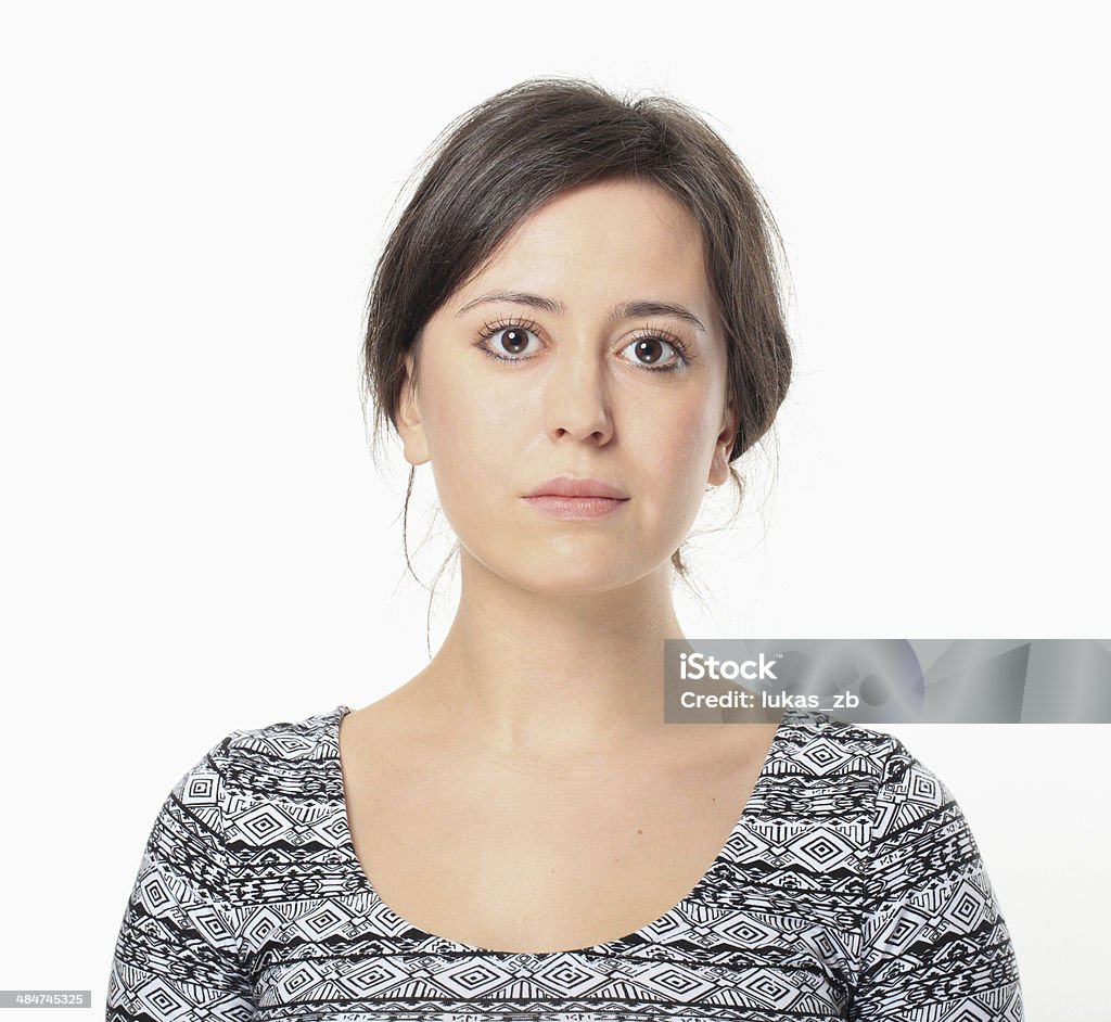 Serious Young Woman Portrait. Serious young woman portrait. Serious Stock Photo