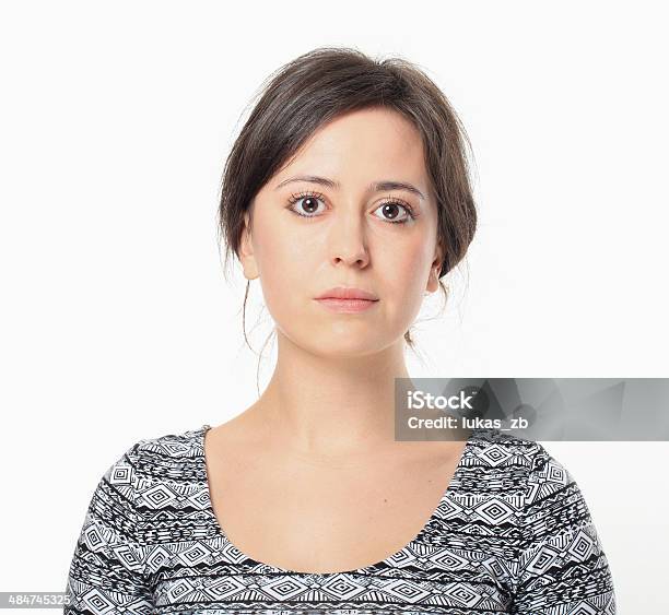 Serious Young Woman Portrait Stock Photo - Download Image Now - Serious, Women, Headshot