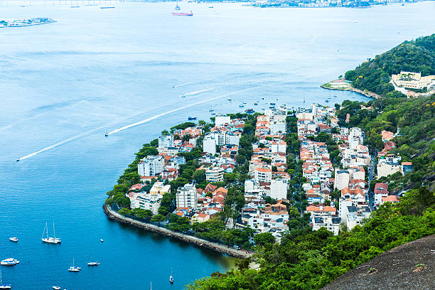 グアナバラ湾のリオデジャネイロ,ブラジル - rio de janeiro guanabara bay residential structure urca ストックフォトと画像