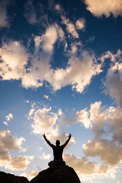 istock sunset silhouette yoga sky 484745861