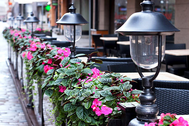 istock Summer outdoor cafe in town 484745898