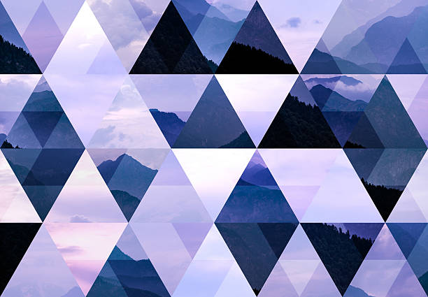 istock Abstract triangle shaped background: Italian Alps mountains misty landscape 484745908