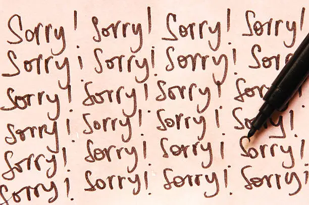 Photo of sorry note