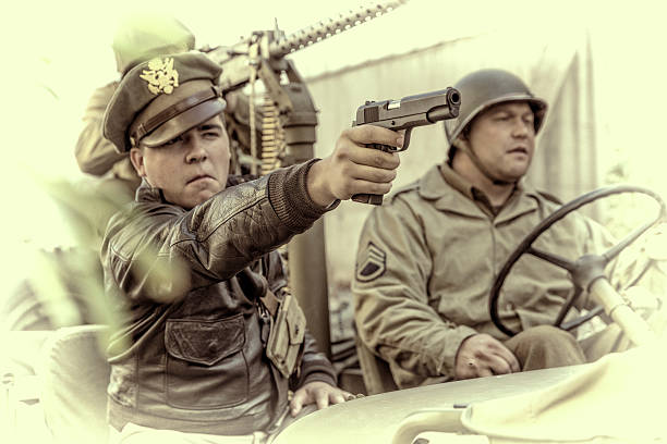 istock WWII Soldier Takes Aim While on Patrol for the Enemy 484751002