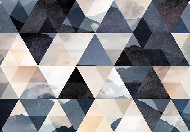 istock Abstract triangle shaped background: Italian Alps mountains misty landscape 484751726