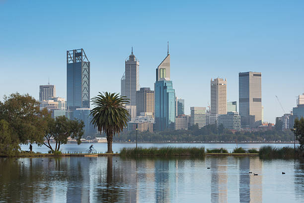 Perth across the water stock photo