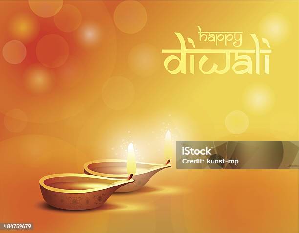Happy Diwali Greetings Card Stock Illustration - Download Image Now - Diwali, Backgrounds, Celebration