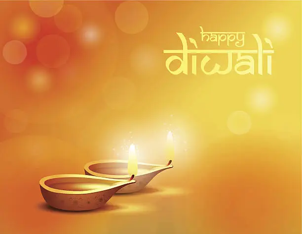 Vector illustration of Happy Diwali greetings card