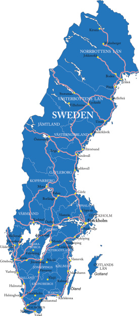 Sweenden Map Sweden Map Stock Illustration - Download Image Now - Sweden, Map, Lulea ...