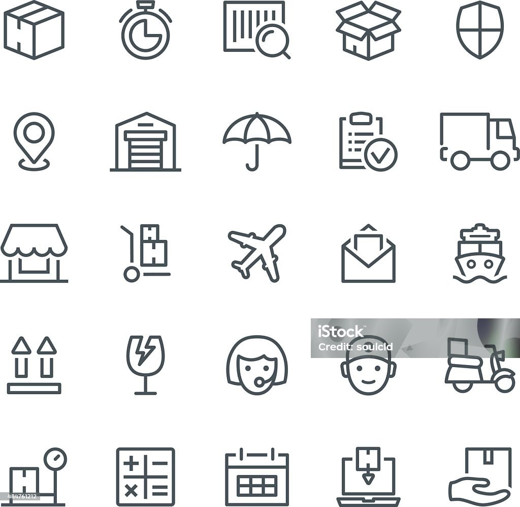 Logistics Icons Logistics, delivering, icons, freight transportation, warehouse 2015 stock vector