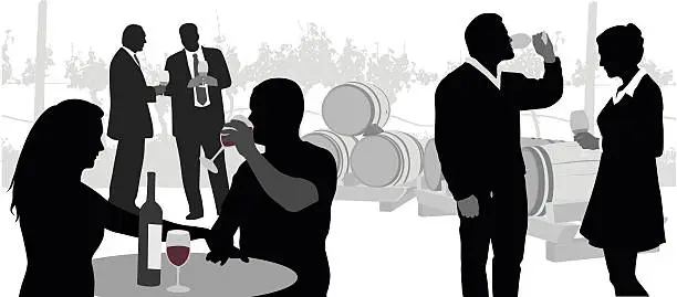 Vector illustration of Business At The Vineyards