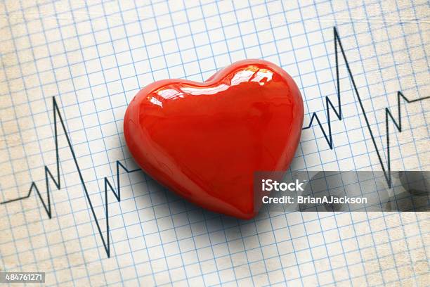 Cardiogram And Heart Stock Photo - Download Image Now - Heart Disease, Electrocardiography, Heart Shape