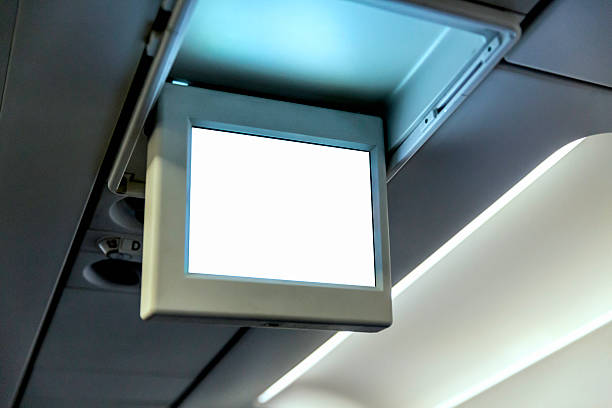 istock Advertising space on commercial aircraft screen in the cabin 484761849