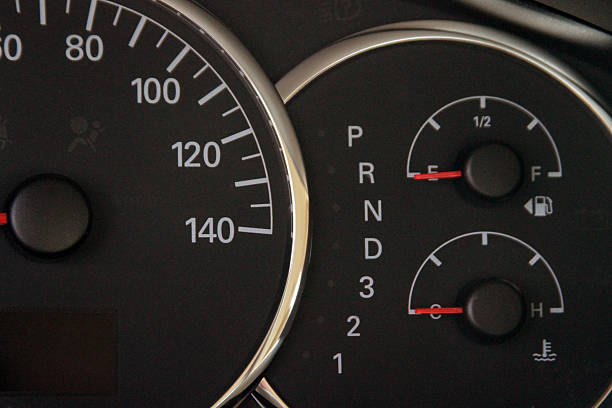 Auto gauges Close-up of two car gauges. Revving stock pictures, royalty-free photos & images