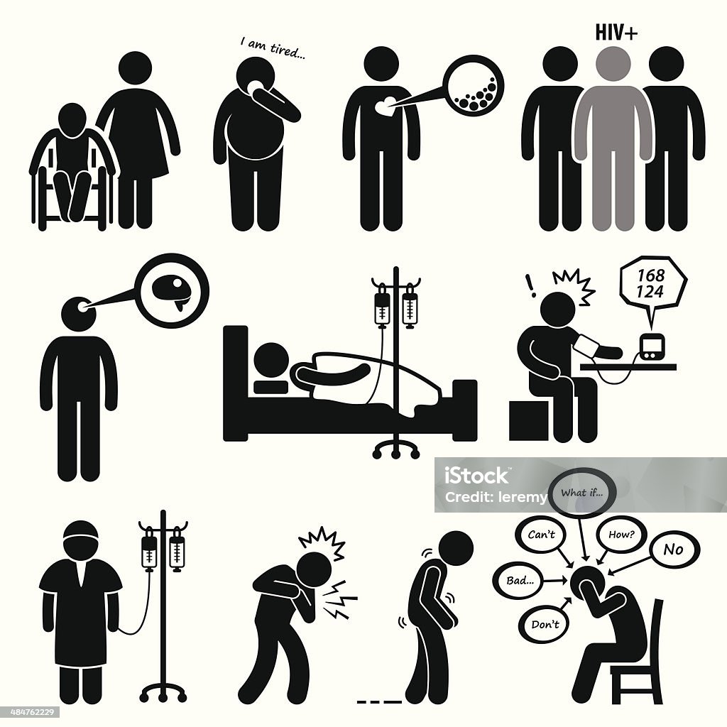 Powszechnych chorób człowieka i choroby Cliparts - Grafika wektorowa royalty-free (Ikona)