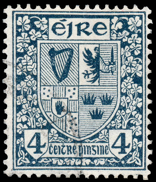 istock Stamp printed in Ireland shows Coat of Arms 484762963