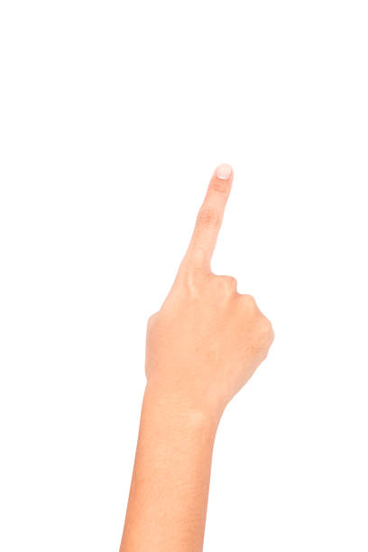 istock woman hand sign on white background 484763368