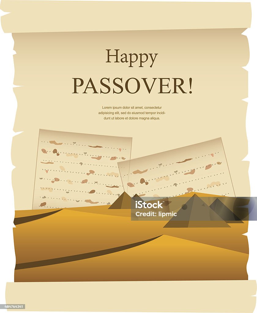 Egipt Deser na acient karty. Pesach karty - Grafika wektorowa royalty-free (Afryka)