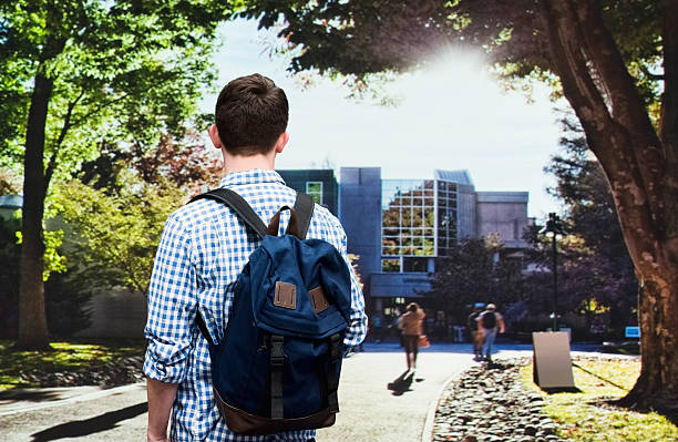 istock Rear view of student in university 484766006