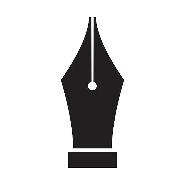 ilustraciones, imágenes clip art, dibujos animados e iconos de stock de pluma estilográfica icono símbolo de punta - plumín
