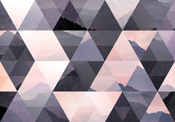 istock Abstract triangle shaped background: Italian Alps mountains misty landscape 484767092