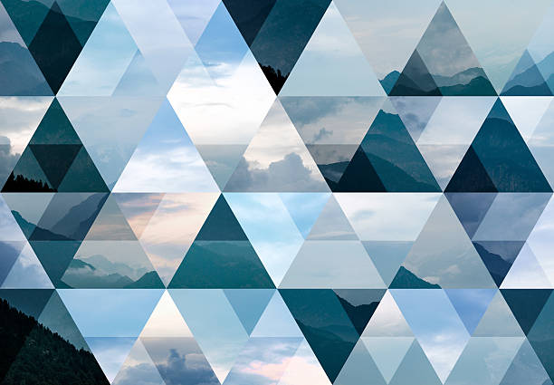 istock Abstract triangle shaped background: Italian Alps mountains misty landscape 484767160