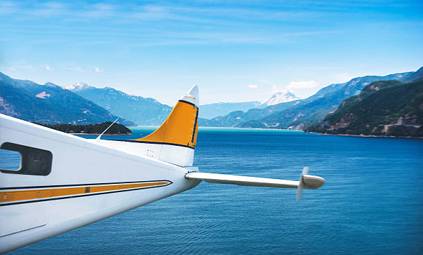 istock Water seaplane flying over the vancouver landscape 484767250