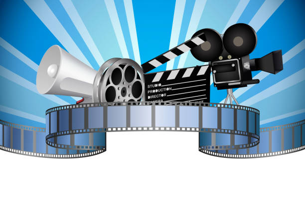 Cinema, movie, film and video media industry Illustration of Cinema, movie, film and video media industry hollywood stock illustrations