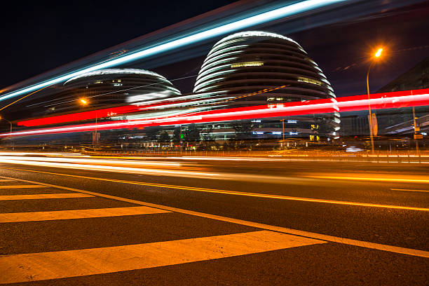 istock Urban highway traffic at night 484771016