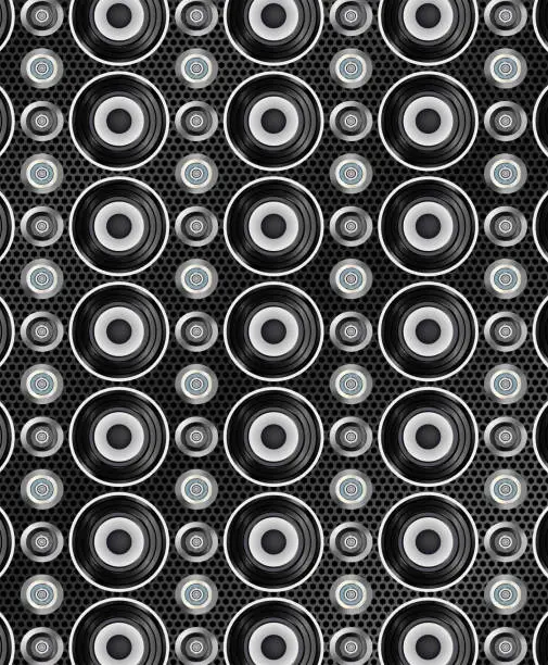 Vector illustration of Audio speakers seamless pattern