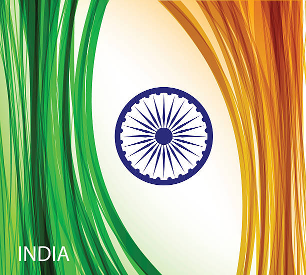 istock Abstract image of Indian flag holiday people 484771476