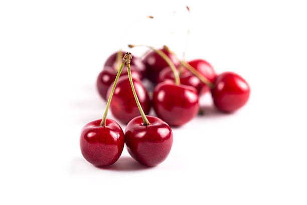 istock Nice and juicy cherries on a white background 484771752