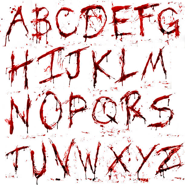 illustrations, cliparts, dessins animés et icônes de dripping bloody ordre alphabétique (a-z - blood letter f alphabet drop