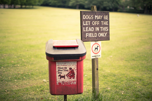 notice board dog waste bin