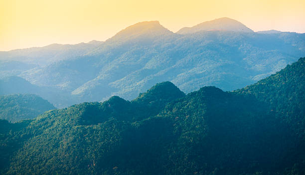 istock Beautiful sunshine at misty morning mountains . 484779988