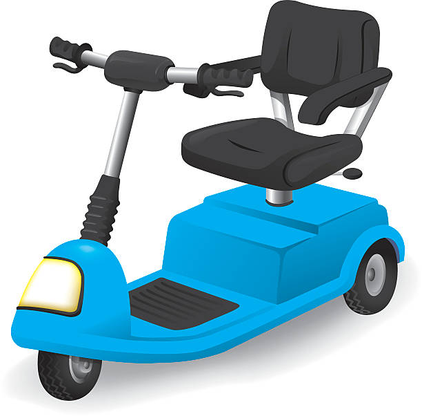 ilustrações, clipart, desenhos animados e ícones de acessório de ilustração de cadeira de rodas ou objeto, elétrico motorizado - paralytic