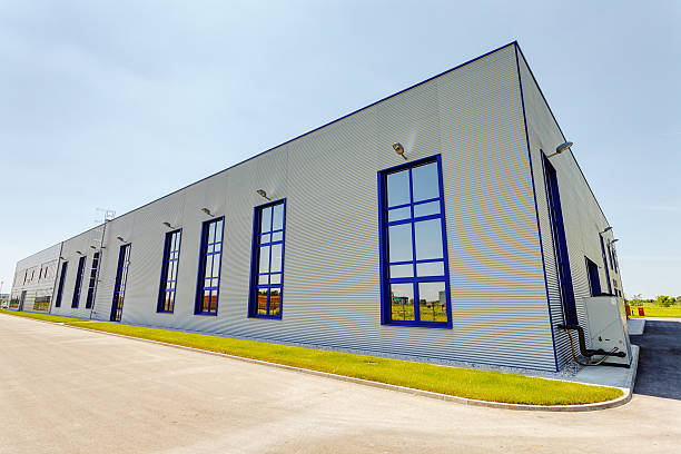 istock Aluminum facade on industrial building 484782706