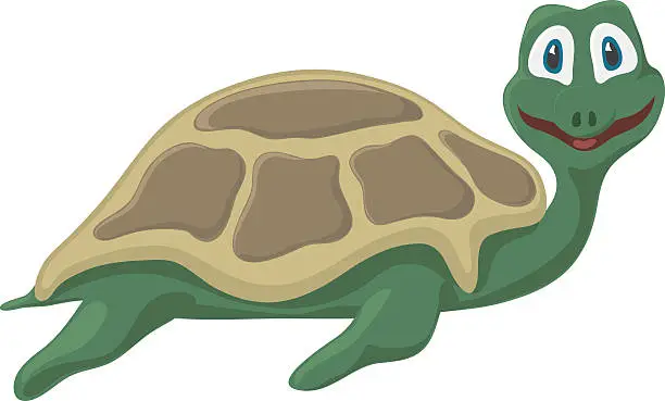 Vector illustration of Illustration of funny cartoon turtle