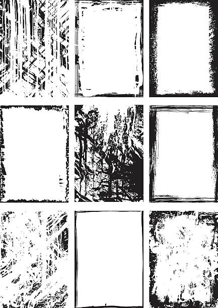 illustrations, cliparts, dessins animés et icônes de noir collection de grunge background et image - white background frame old fashioned white