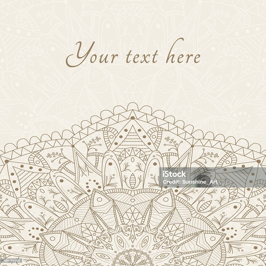 Manda Menhendi Vector Abstract Floral Henna Indian Mehndi Card With Text Manda Stock ...