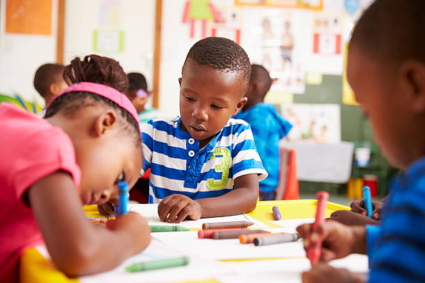 istock Preschool class in South African township, close-up 484794620